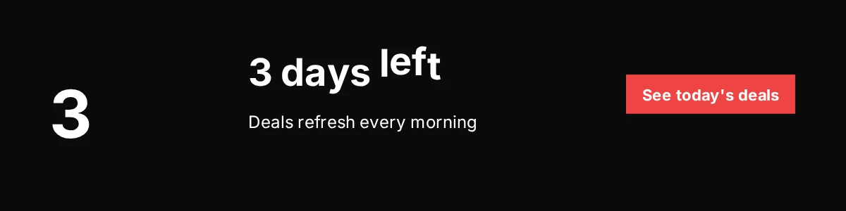 Black Friday countdown email banner showing three days left with daily deals