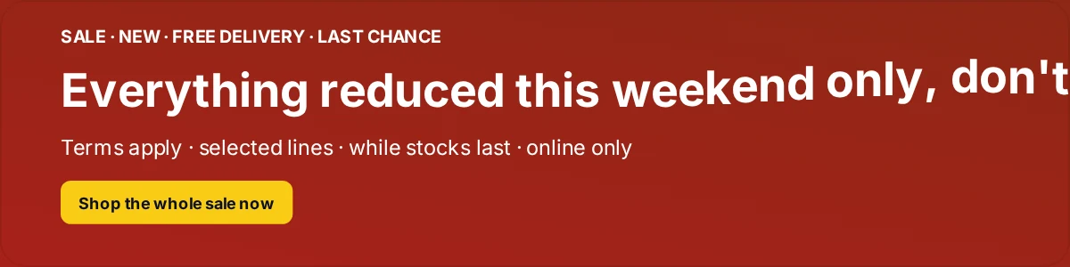 Cluttered email banner example with too many competing messages and small print