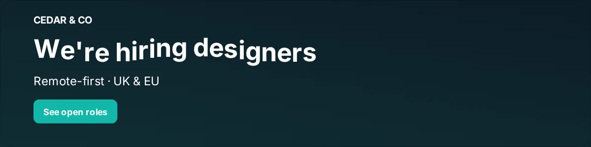 Email banner made with the free Bannerly editor advertising remote designer roles
